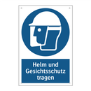 Helm und Gesichtsschutz tragen