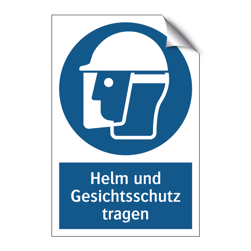 Helm und Gesichtsschutz tragen