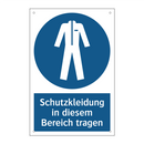 Schutzkleidung in diesem Bereich tragen