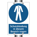 Schutzkleidung in diesem Bereich tragen