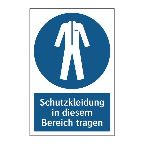 Schutzkleidung in diesem Bereich tragen