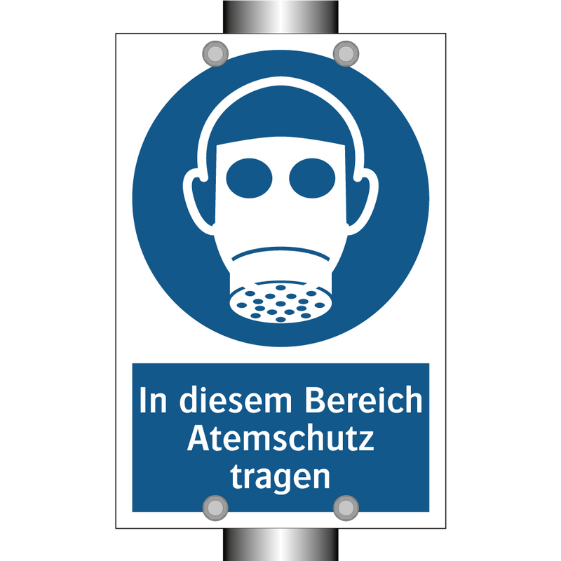 In diesem Bereich Atemschutz tragen