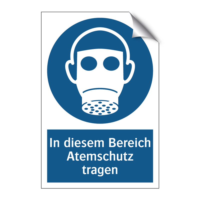 In diesem Bereich Atemschutz tragen