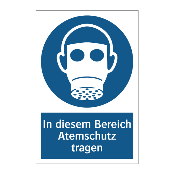 In diesem Bereich Atemschutz tragen