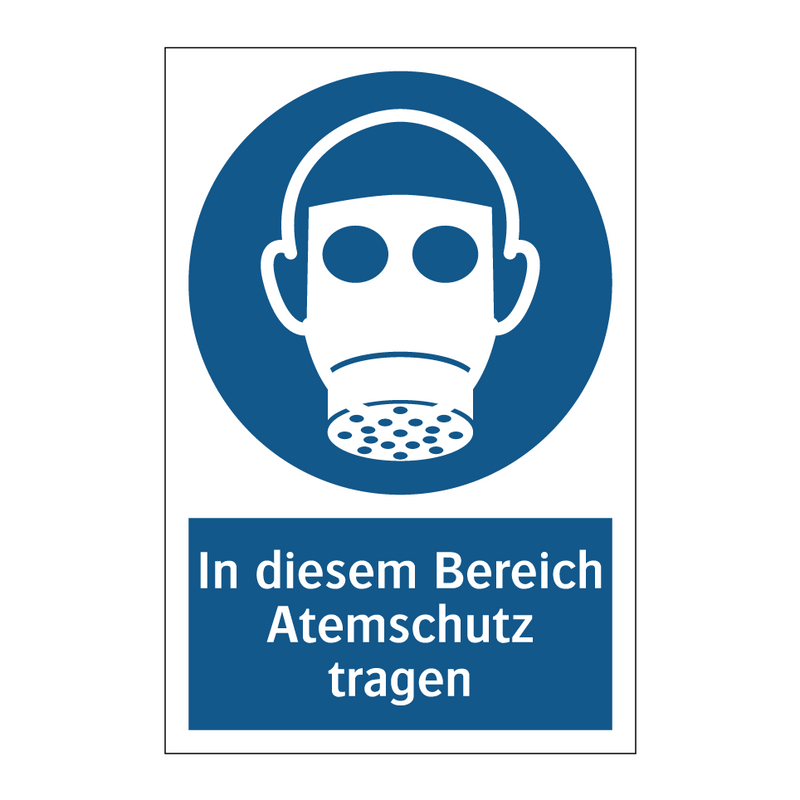 In diesem Bereich Atemschutz tragen