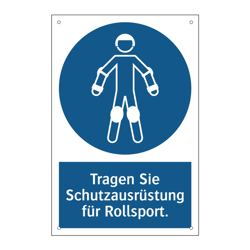 Tragen Sie Schutzausrüstung für Rollsport.