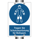 Tragen Sie Schutzausrüstung für Rollsport.