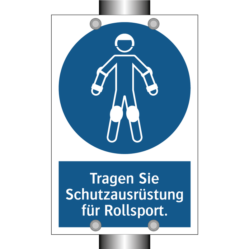 Tragen Sie Schutzausrüstung für Rollsport.