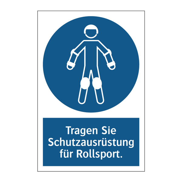 Tragen Sie Schutzausrüstung für Rollsport.