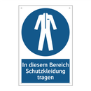 In diesem Bereich Schutzkleidung tragen