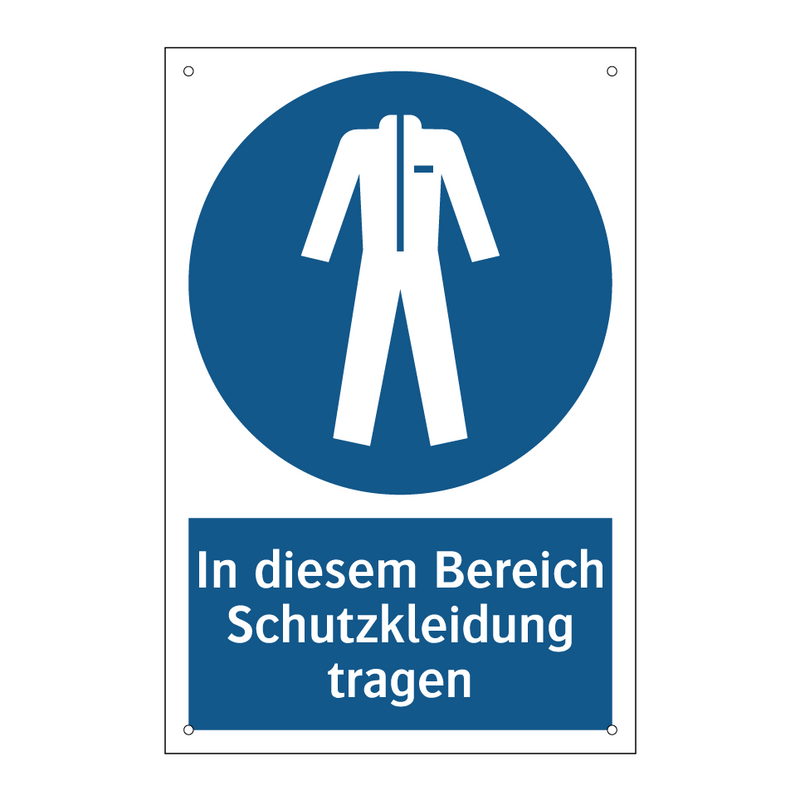 In diesem Bereich Schutzkleidung tragen