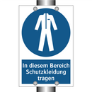 In diesem Bereich Schutzkleidung tragen