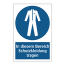 In diesem Bereich Schutzkleidung tragen