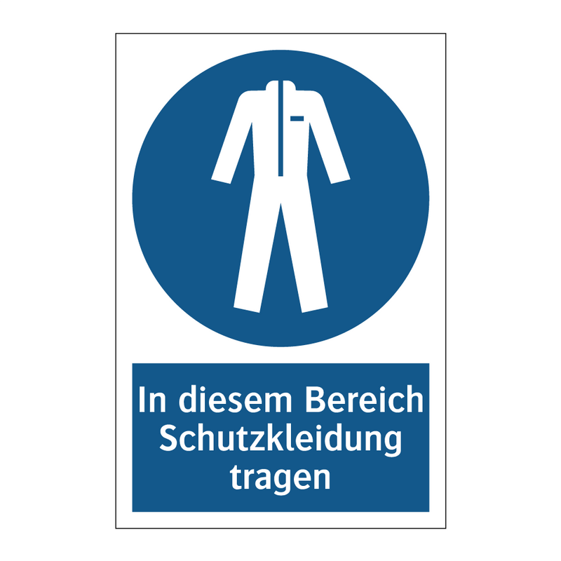 In diesem Bereich Schutzkleidung tragen