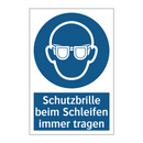 Schutzbrille beim Schleifen immer tragen