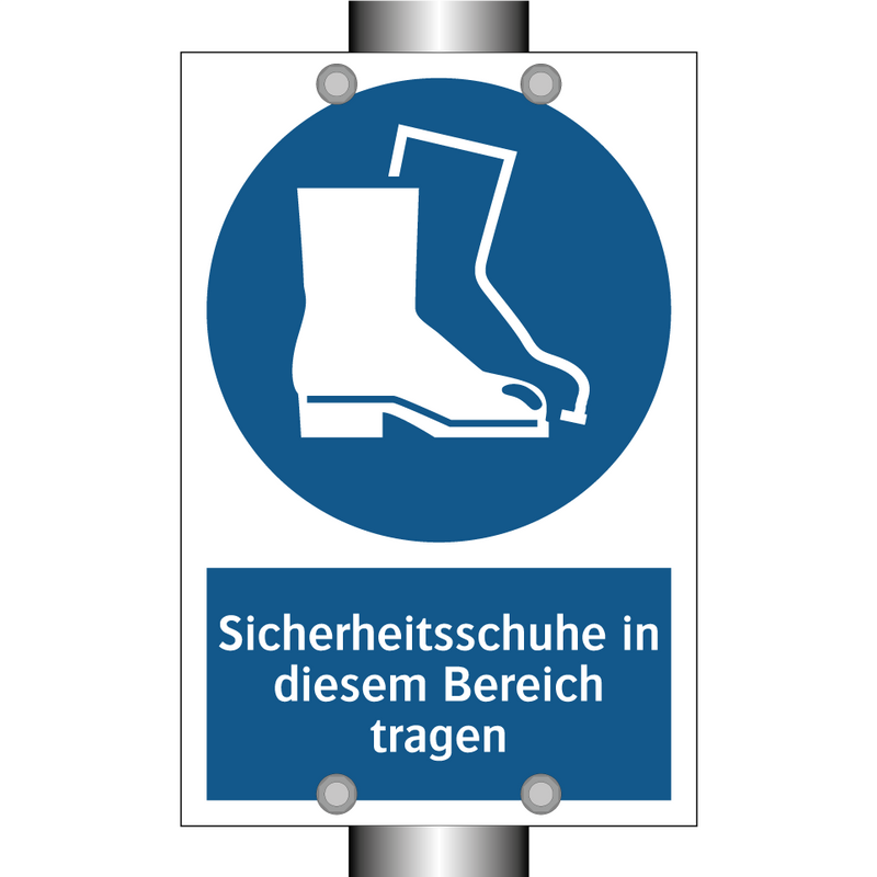 Sicherheitsschuhe in diesem Bereich tragen
