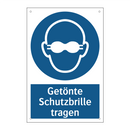Getönte Schutzbrille tragen