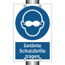 Getönte Schutzbrille tragen