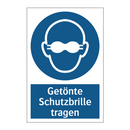 Getönte Schutzbrille tragen
