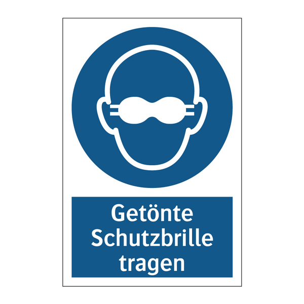 Getönte Schutzbrille tragen