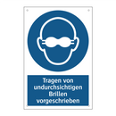 Tragen von undurchsichtigen Brillen vorgeschrieben
