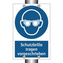 Schutzbrille tragen vorgeschrieben