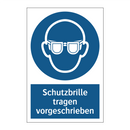 Schutzbrille tragen vorgeschrieben