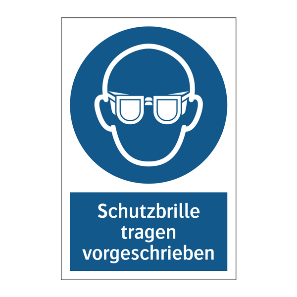 Schutzbrille tragen vorgeschrieben