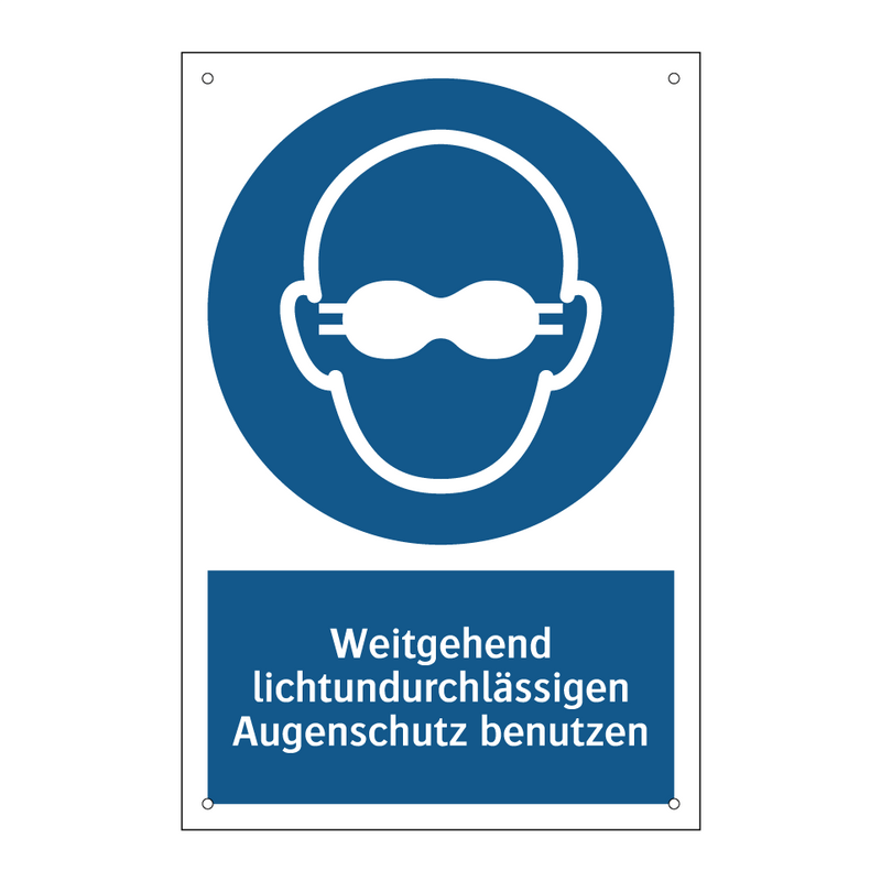 Weitgehend lichtundurchlässigen Augenschutz benutzen