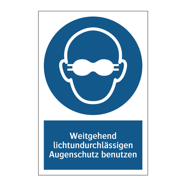 Weitgehend lichtundurchlässigen Augenschutz benutzen