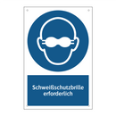 Schweißschutzbrille erforderlich