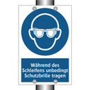 Während des Schleifens unbedingt Schutzbrille tragen