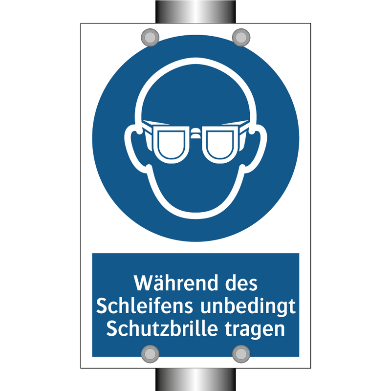 Während des Schleifens unbedingt Schutzbrille tragen
