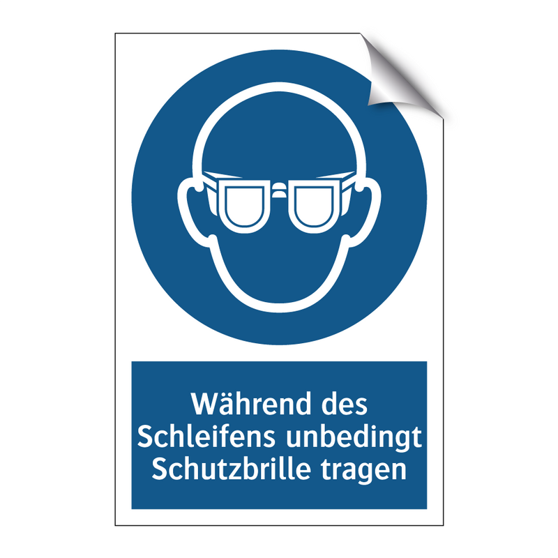 Während des Schleifens unbedingt Schutzbrille tragen