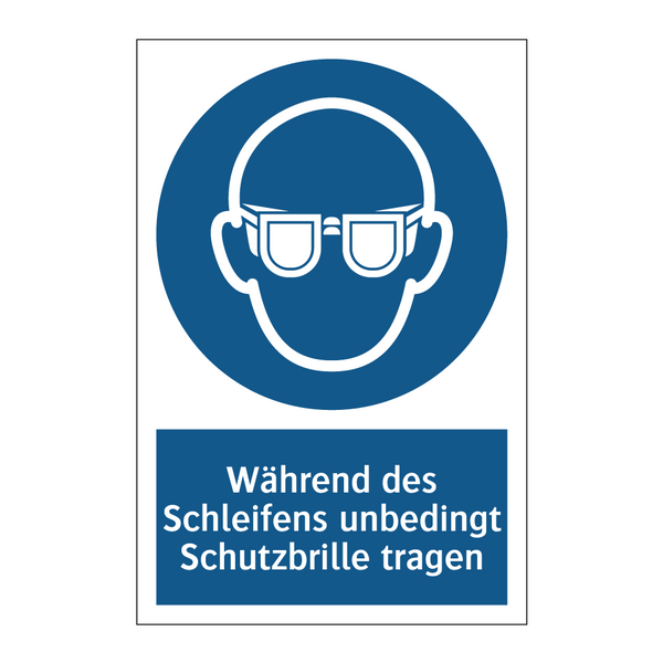 Während des Schleifens unbedingt Schutzbrille tragen