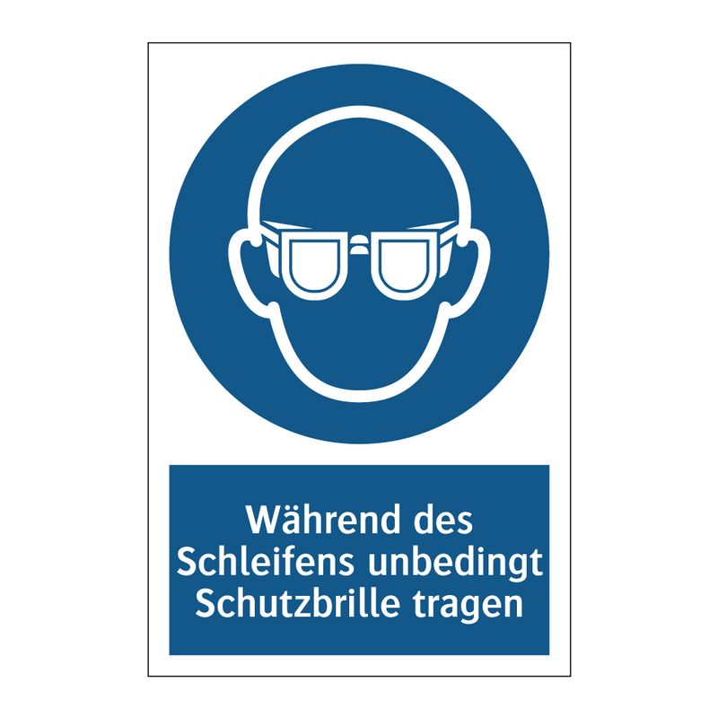 Während des Schleifens unbedingt Schutzbrille tragen