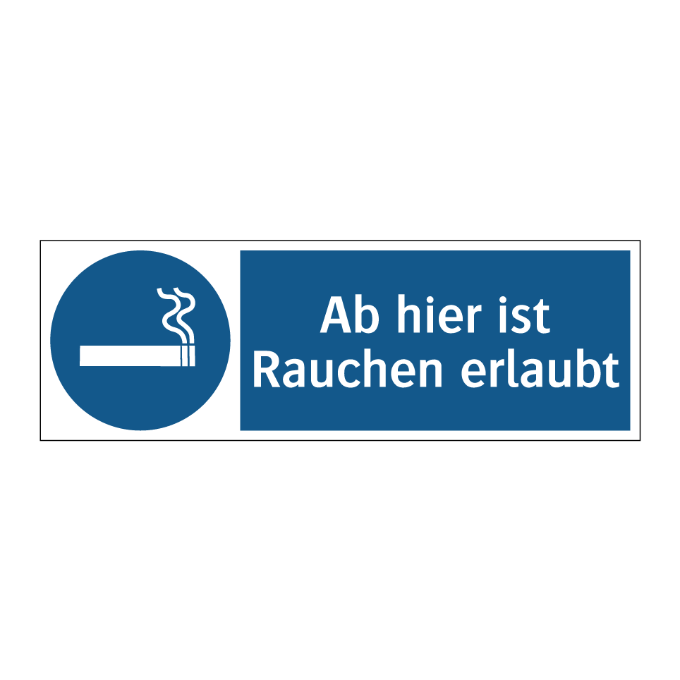Kauf Ab hier ist Rauchen erlaubt schild | SignOnline | DE-M3922