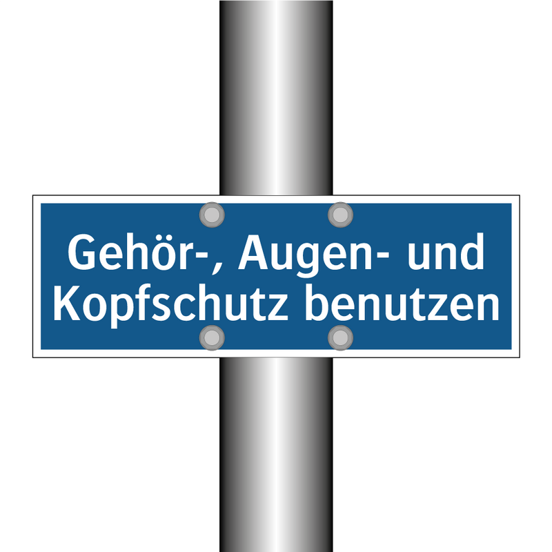 Gehör-, Augen- und Kopfschutz benutzen