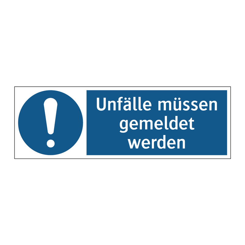 Unfälle müssen gemeldet werden
