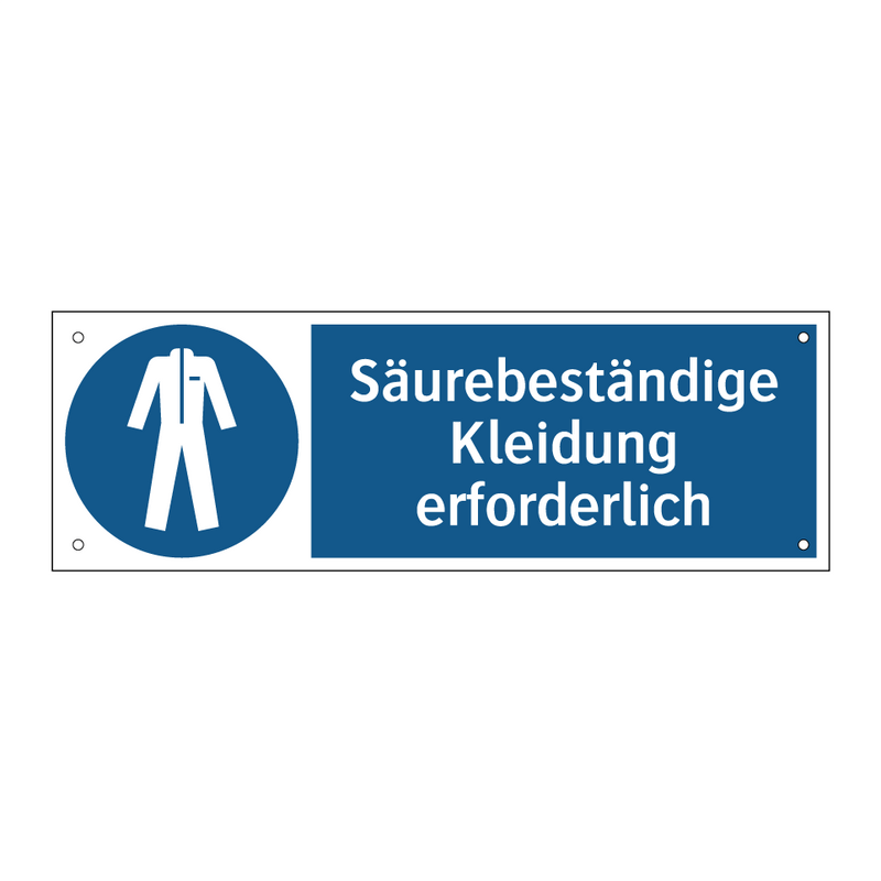 Säurebeständige Kleidung erforderlich