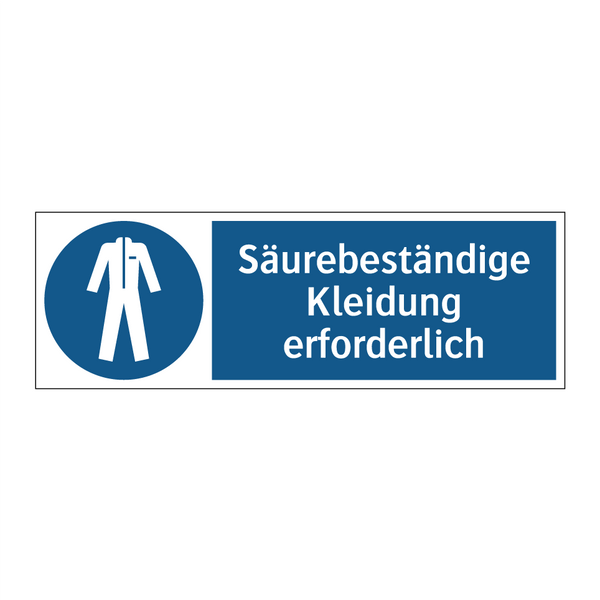 Säurebeständige Kleidung erforderlich