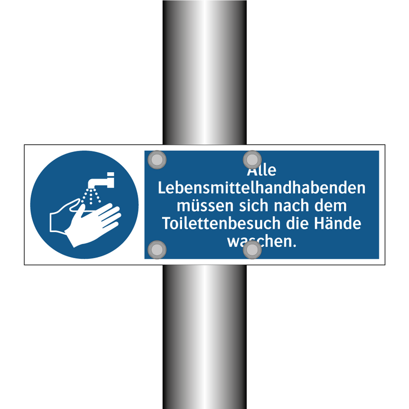 Alle Lebensmittelhandhabenden müssen sich nach dem Toilettenbesuch die Hände waschen.