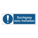 Durchgang stets freihalten