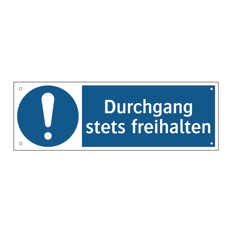 Durchgang stets freihalten