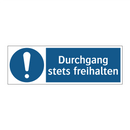 Durchgang stets freihalten