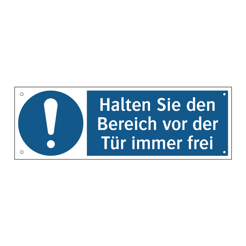 Halten Sie den Bereich vor der Tür immer frei