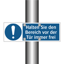 Halten Sie den Bereich vor der Tür immer frei