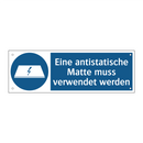 Eine antistatische Matte muss verwendet werden
