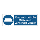 Eine antistatische Matte muss verwendet werden