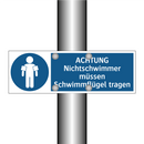 ACHTUNG Nichtschwimmer müssen Schwimmflügel tragen